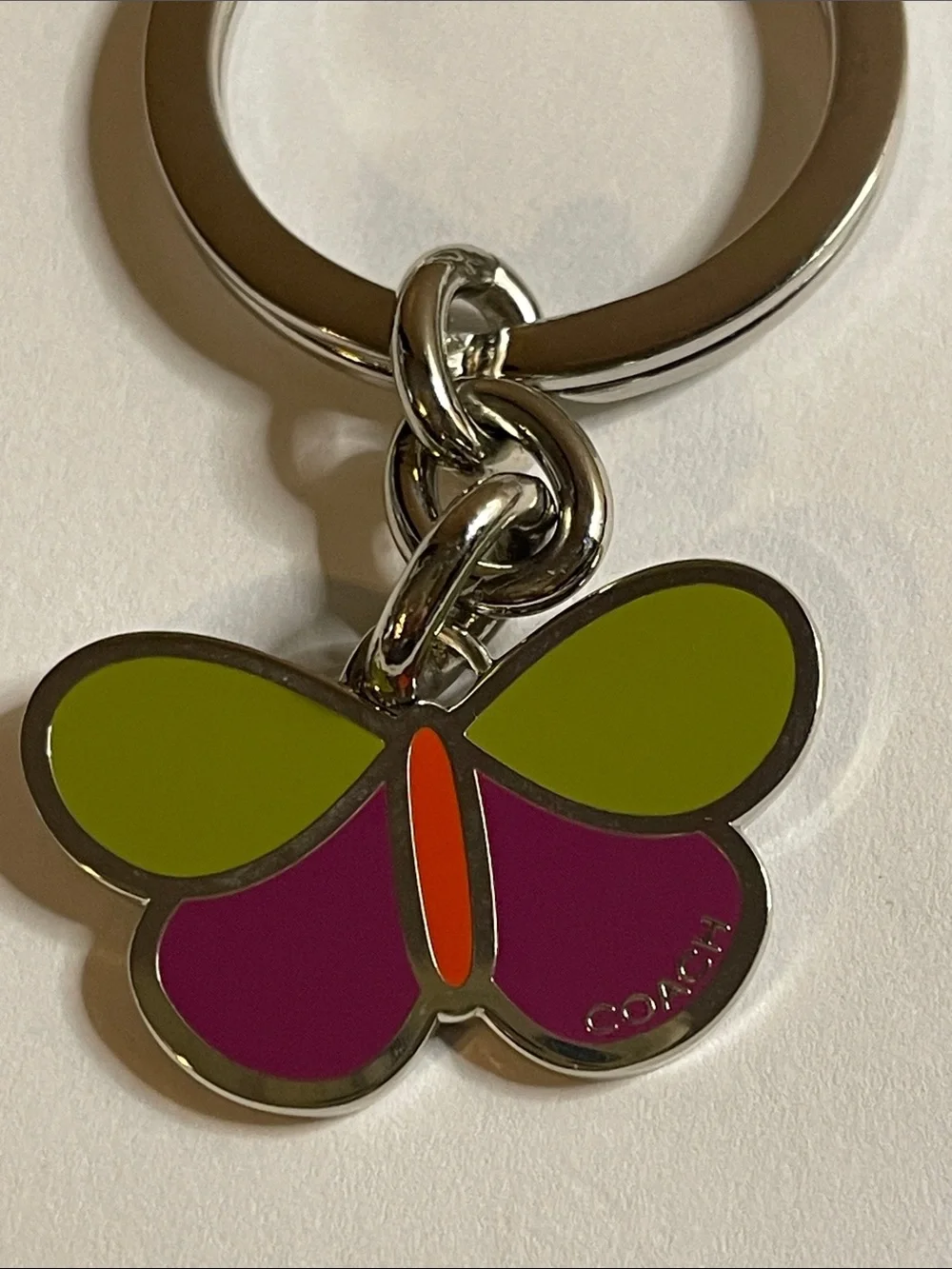 Coach Colorful Butterfly Keychain - Green, Purple & Orange and Purple Coach Pen